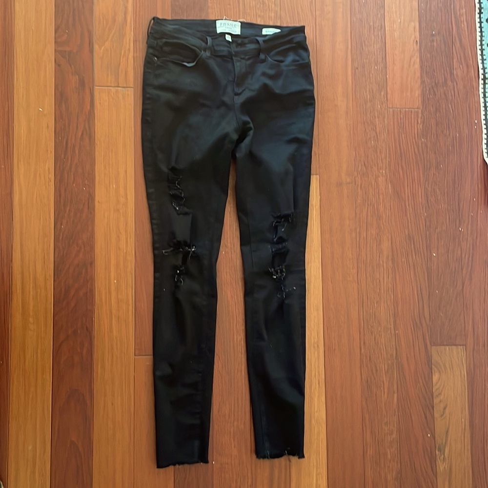 Frame black ripped jeans “Le Skinny de Jeanne”